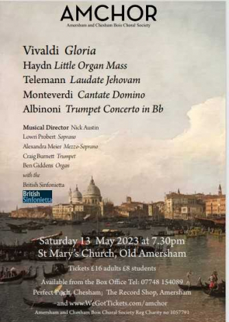 Amersham and Chesham Bois Choral Society concert