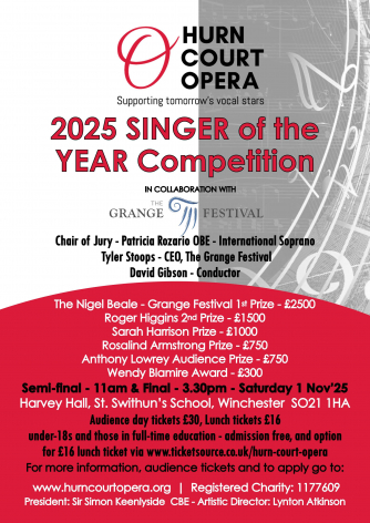 Hurn Court Opera - Singer of the Year Competition 2025