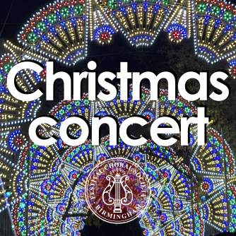 The words 'Christmas Concert' on a patterned background.