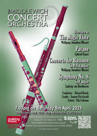 Floating bassoons on a highlighted light-green background