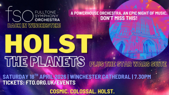 A colourful poster advertising the Fulltone Orchestra with Holst The Planets