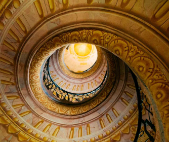 Rococo style spiral ceiling