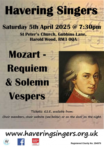 Havering Singers - Mozart; Requiem and Solomn Vespers