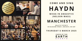 Come and sing Haydn's "Nelson" Mass with Choir of the Earth and conductor Ben England in