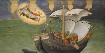 St Nicolas saves a ship from shipwreck, Gentile da Fabriano, 1425  © Wikimedia Commons