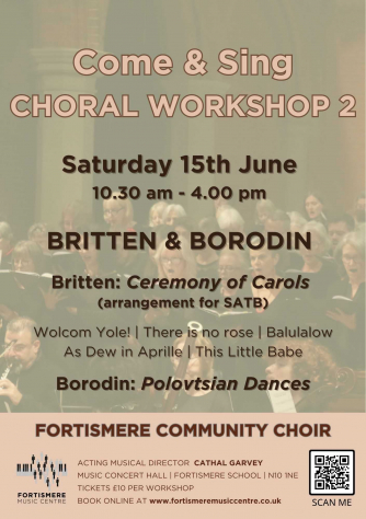 Come & Sing Workshop in Muswell Hill on 15th June