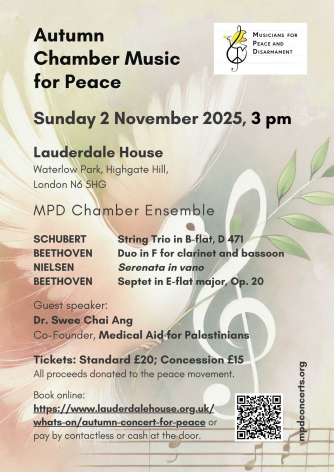 Autumn Concert For Peace presented by the MPD Chamber Ensemble