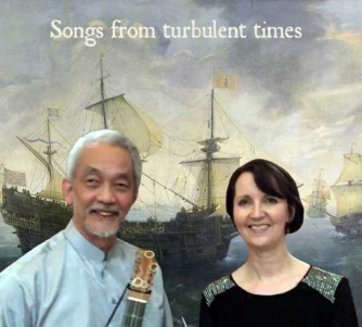 Din Ghani and Carmel Edwards with Spanish galleons