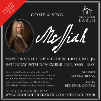 Poster for Choir of the Earth Messiah Tour in Bath