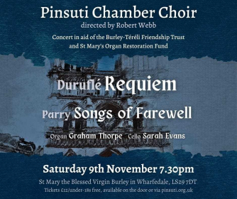 Pinsuti Chamber Choir presents:  Duruflé “Requiem” and Parry “Songs of Farewell”