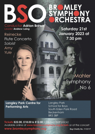 Mahler Tragic Symphony and Reinecke Flute Concerto