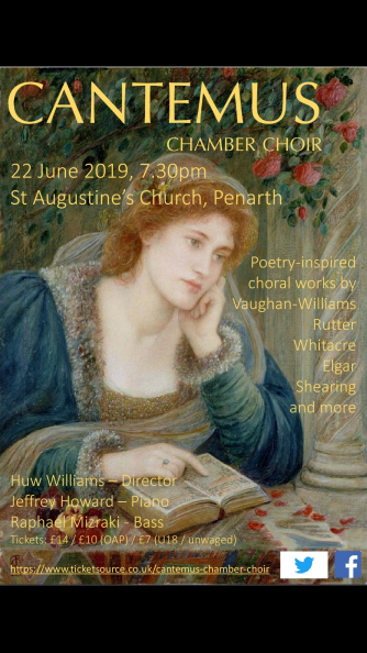 Poster for Cantemus Chamber Choir summer concert