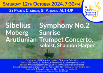 St Albans Symphony Orchestra 12 Oct 24 concert