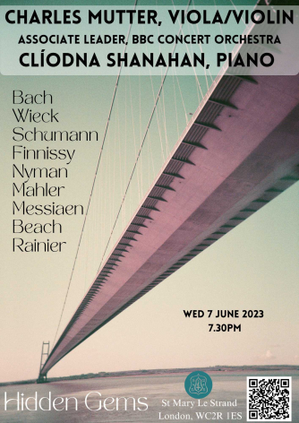 Charles Mutter – violin. Clíodna Shanahan – Piano