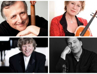 Piers Lane on piano, Philippe Graffin on violin, Elizabeth Wallfisch on viola, and Raphael Wallfisch on cello.