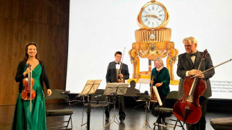 London Chamber Ensemble - Madeleine Mitchell & Gordon MacKay violins, Bridget Carey viola, Joseph Spooner cello. Photo credit V&A