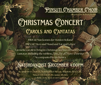 Pinsuti Chamber Choir presents: "Christmas Concert - Carols and Cantatas"