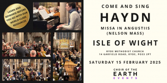Come and sing Haydn's "Nelson" Mass with Choir of the Earth and conductor Ben England in All Saints Church, Ryde on 15 February 2025