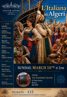 Exeter Opera Group presents G. Rossini's opera 'L'Italiana in Algeri'