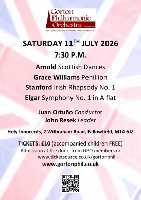 Gorton Philharmonic Orchestra Summer 2026 Concert